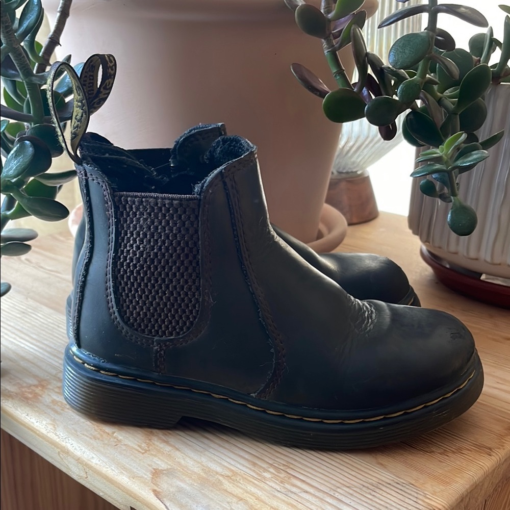 Dr. Martens crazy horse brown Leather Chelsea Boots with zippers